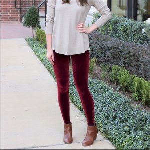 Old Navy Burgundy Velvet Leggings 